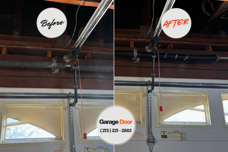 Before and after: garage door repair Bellevue, KY